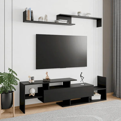Surrey 60.2  2 Pc 1-Drawer Floating TV Stand Media Console with Open Shelves