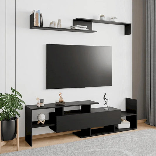 Surrey 60.2  2 Pc 1-Drawer Floating TV Stand Media Console with Open Shelves