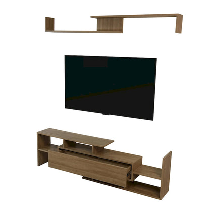 Surrey 60.2  2 Pc 1-Drawer Floating TV Stand Media Console with Open Shelves