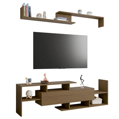 Surrey 60.2  2 Pc 1-Drawer Floating TV Stand Media Console with Open Shelves