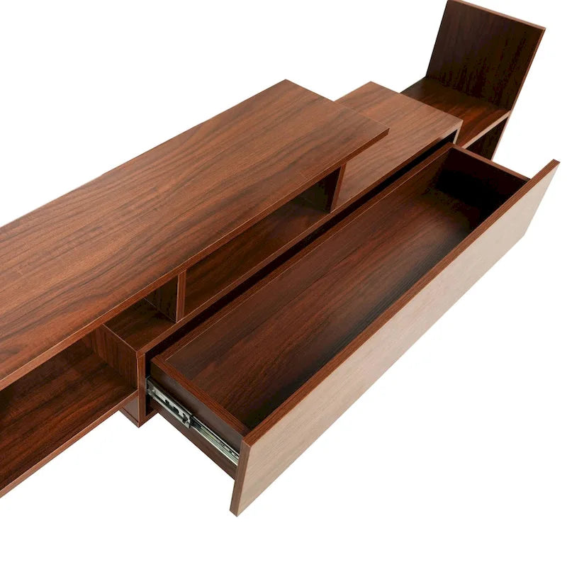 Surrey 60.2  2 Pc 1-Drawer Floating TV Stand Media Console with Open Shelves