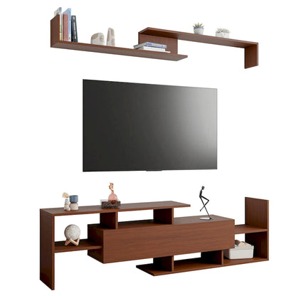 Surrey 60.2  2 Pc 1-Drawer Floating TV Stand Media Console with Open Shelves