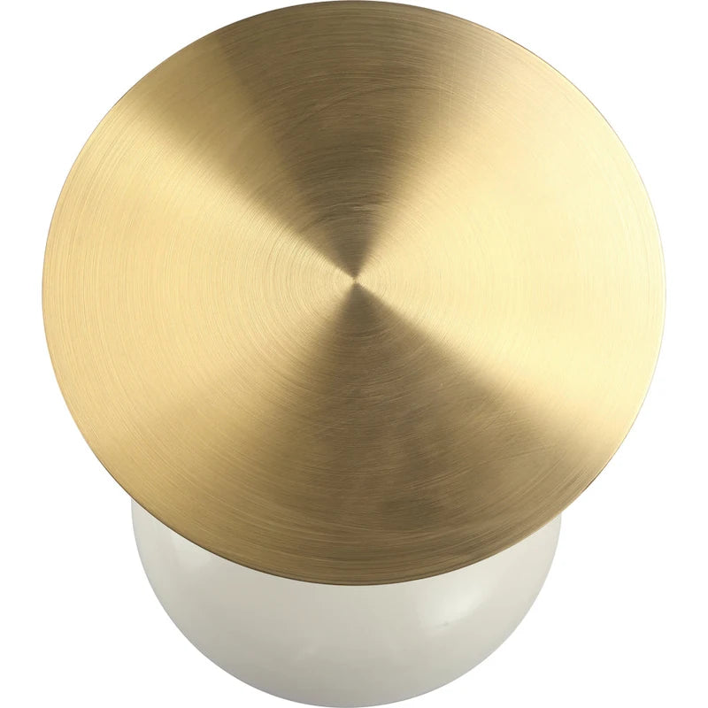 Savoy 18-Inch Round Side Table in Gold Stainless-Steel End Table with a Round Pedestal base