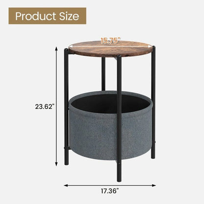 Minimalist round fabric side table