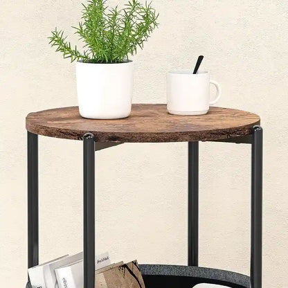 Minimalist round fabric side table