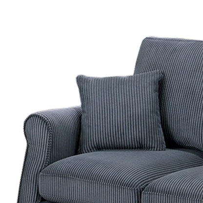 2 Piece Corduroy Upholstered Sofa Set with Thick Back and Seat
