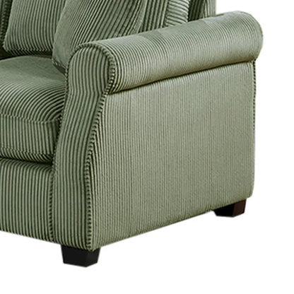 2 Piece Corduroy Upholstered Sofa Set with Thick Back and Seat