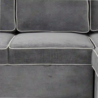 L-Shaped Reversible Chaise Sectional Sofa Pull Out Sofa Bed