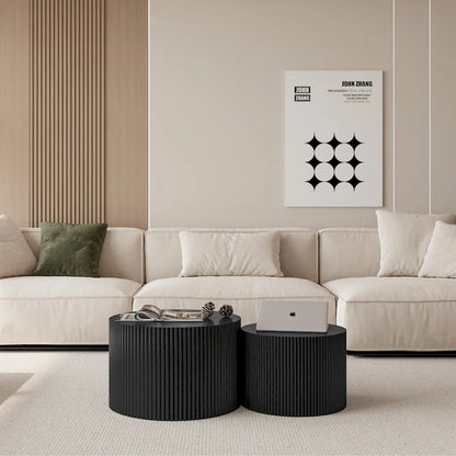 Wave Stripe Nesting Coffee Table Set