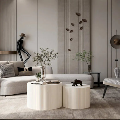 Wave Stripe Nesting Coffee Table Set