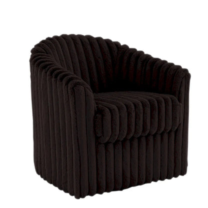 2 Set Modern 49  Upholstered Plush Corduroy Swivel Barrel Accent Chair