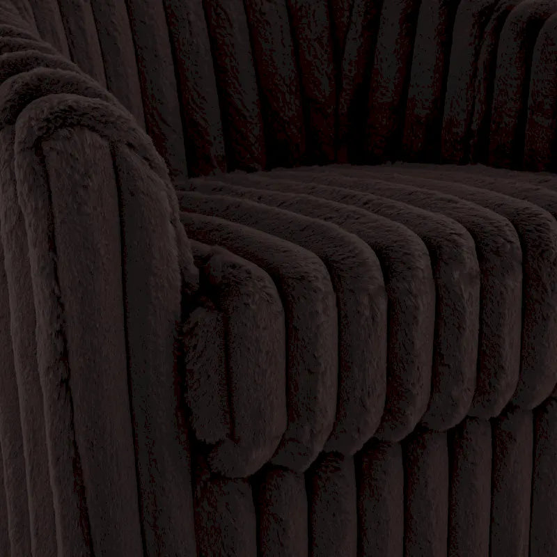 2 Set Modern 49  Upholstered Plush Corduroy Swivel Barrel Accent Chair