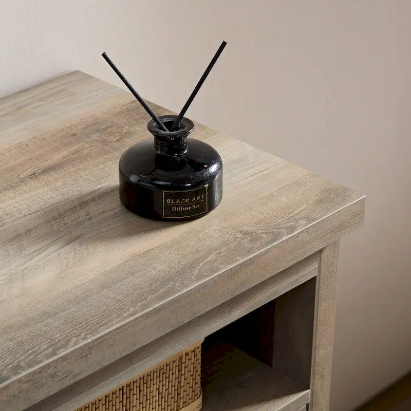 Farmhouse Barn door TV Media Stand Modern Entertainment Console for TV Up to 65  with Open and Closed Storage Space