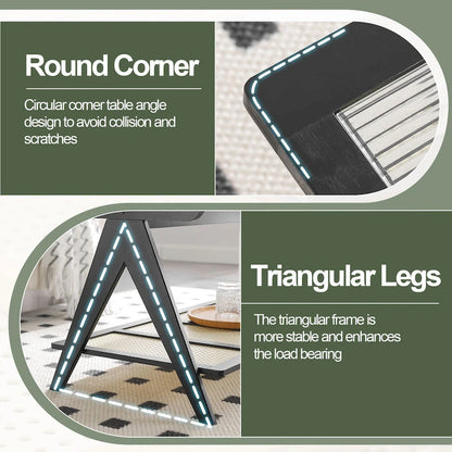 2-Tier Rectangular Coffee Table, Glass Top Sofa Table - 39.4 L x 19.7 W x 19.7 D