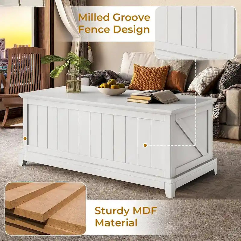 48 in Lift Top Coffee Table Storage Room Fence Design Farmhouse