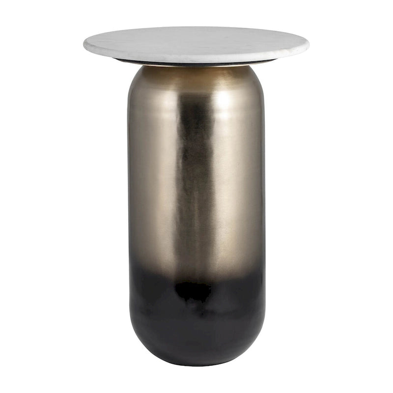 Sagebrook Home Modern Marble/Metal Neutral White and Gold Side Table - 16  x 16  x 23