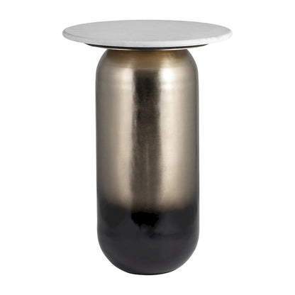 Sagebrook Home Modern Marble/Metal Neutral White and Gold Side Table - 16  x 16  x 23