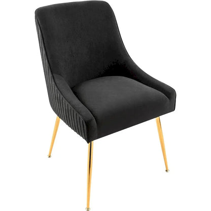 Luxury Velvet Chair with Elegant Scoop Back Design Gold Metal Legs and Soft Upholstery Comfortable Seating