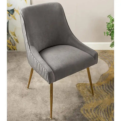 Luxury Velvet Chair with Elegant Scoop Back Design Gold Metal Legs and Soft Upholstery Comfortable Seating