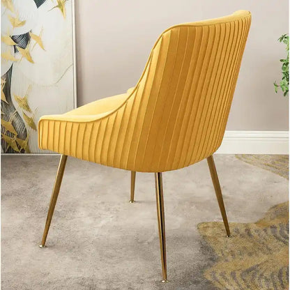 Luxury Velvet Chair with Elegant Scoop Back Design Gold Metal Legs and Soft Upholstery Comfortable Seating