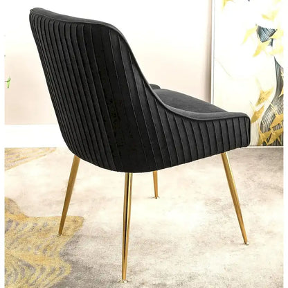 Luxury Velvet Chair with Elegant Scoop Back Design Gold Metal Legs and Soft Upholstery Comfortable Seating