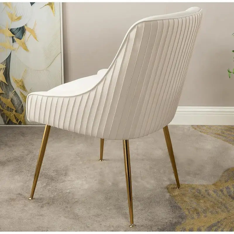 Luxury Velvet Chair with Elegant Scoop Back Design Gold Metal Legs and Soft Upholstery Comfortable Seating