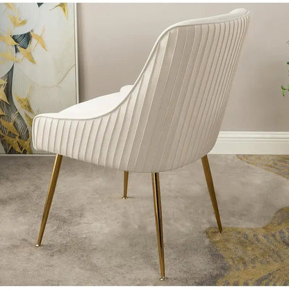 Luxury Velvet Chair with Elegant Scoop Back Design Gold Metal Legs and Soft Upholstery Comfortable Seating