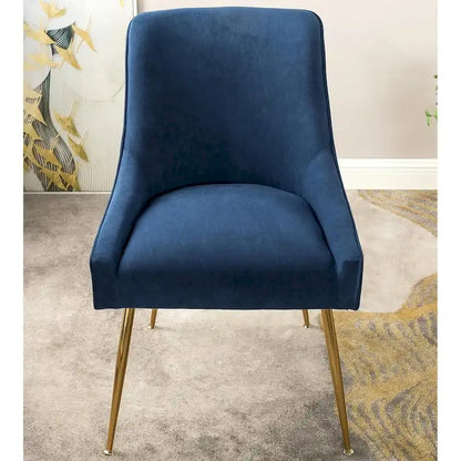 Luxury Velvet Chair with Elegant Scoop Back Design Gold Metal Legs and Soft Upholstery Comfortable Seating