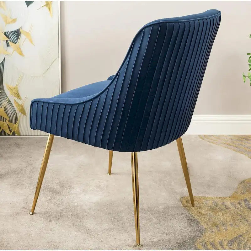 Luxury Velvet Chair with Elegant Scoop Back Design Gold Metal Legs and Soft Upholstery Comfortable Seating