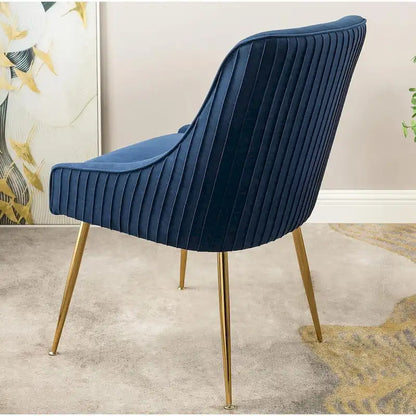 Luxury Velvet Chair with Elegant Scoop Back Design Gold Metal Legs and Soft Upholstery Comfortable Seating