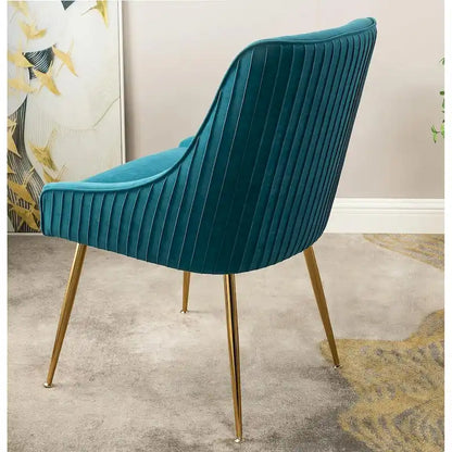 Luxury Velvet Chair with Elegant Scoop Back Design Gold Metal Legs and Soft Upholstery Comfortable Seating