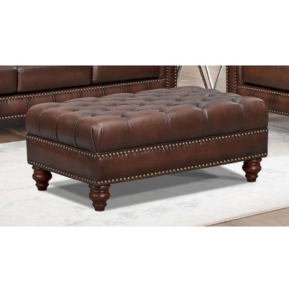 Hydeline Alton Bay Top Grain Leather Ottoman