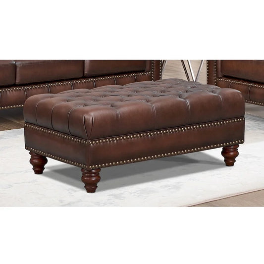 Hydeline Alton Bay Top Grain Leather Ottoman
