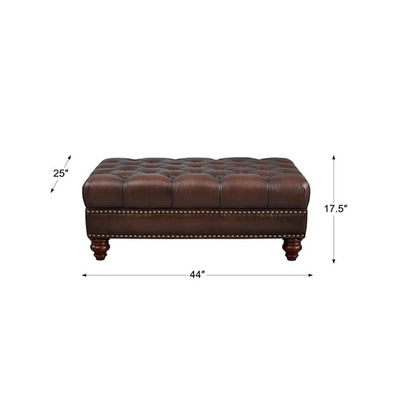 Hydeline Alton Bay Top Grain Leather Ottoman