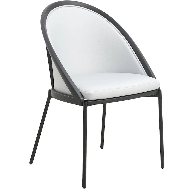 Urbane Upholstered Faux Leather Dining Chair with Powder Coated Steel Legs by LeisureMod