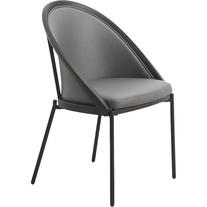 Urbane Upholstered Faux Leather Dining Chair with Powder Coated Steel Legs by LeisureMod
