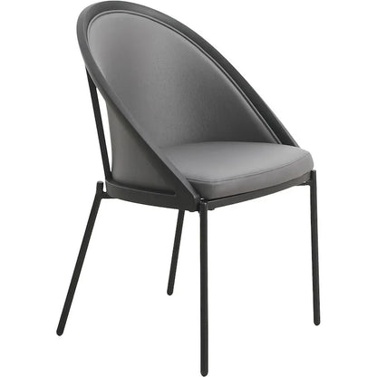 Urbane Upholstered Faux Leather Dining Chair with Powder Coated Steel Legs by LeisureMod