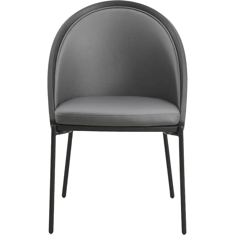 Urbane Upholstered Faux Leather Dining Chair with Powder Coated Steel Legs by LeisureMod