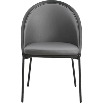 Urbane Upholstered Faux Leather Dining Chair with Powder Coated Steel Legs by LeisureMod