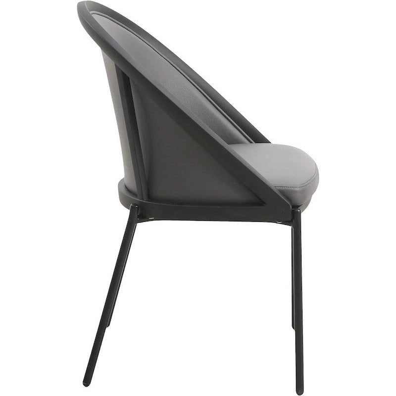 Urbane Upholstered Faux Leather Dining Chair with Powder Coated Steel Legs by LeisureMod