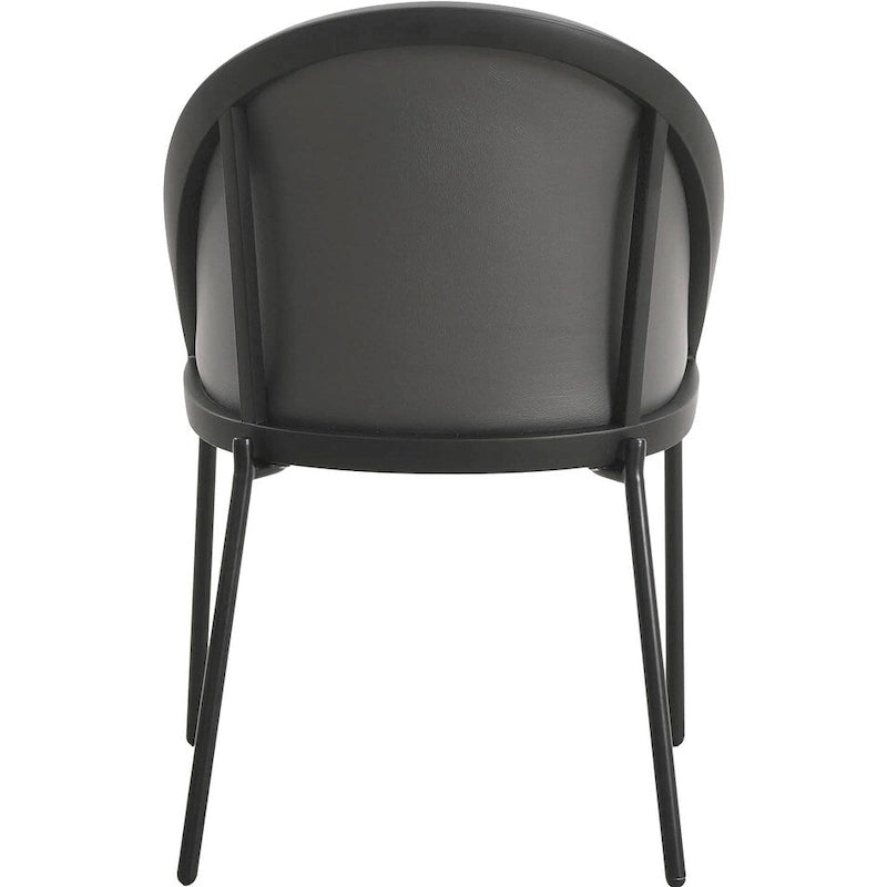 Urbane Upholstered Faux Leather Dining Chair with Powder Coated Steel Legs by LeisureMod