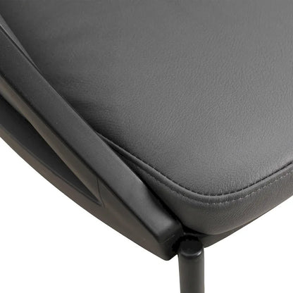 Urbane Upholstered Faux Leather Dining Chair with Powder Coated Steel Legs by LeisureMod