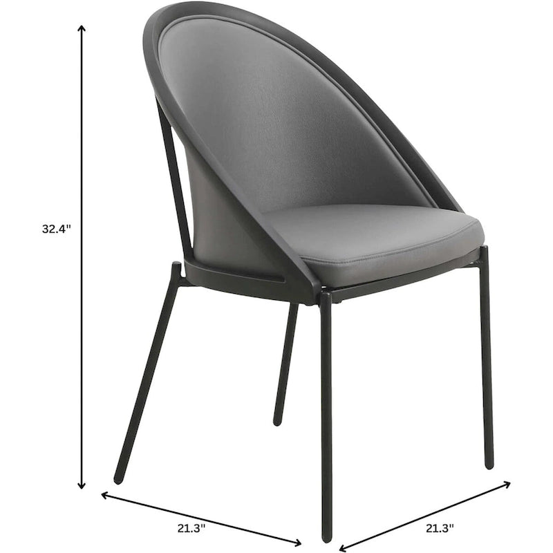 Urbane Upholstered Faux Leather Dining Chair with Powder Coated Steel Legs by LeisureMod