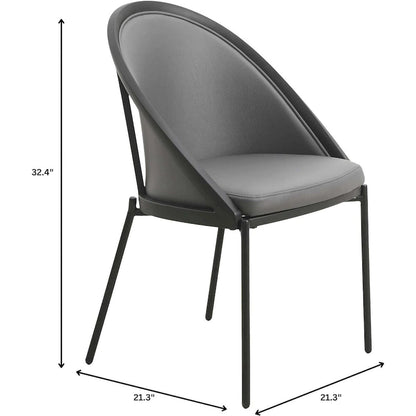 Urbane Upholstered Faux Leather Dining Chair with Powder Coated Steel Legs by LeisureMod