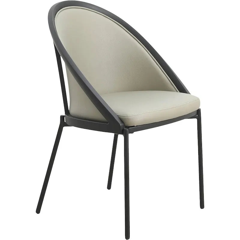 Urbane Upholstered Faux Leather Dining Chair with Powder Coated Steel Legs by LeisureMod