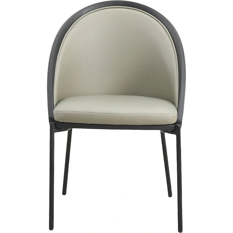 Urbane Upholstered Faux Leather Dining Chair with Powder Coated Steel Legs by LeisureMod