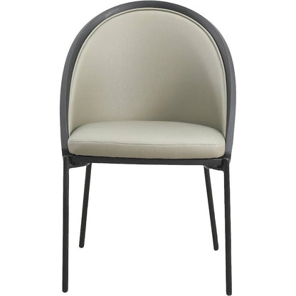 Urbane Upholstered Faux Leather Dining Chair with Powder Coated Steel Legs by LeisureMod