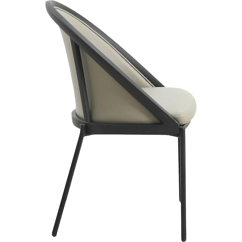 Urbane Upholstered Faux Leather Dining Chair with Powder Coated Steel Legs by LeisureMod