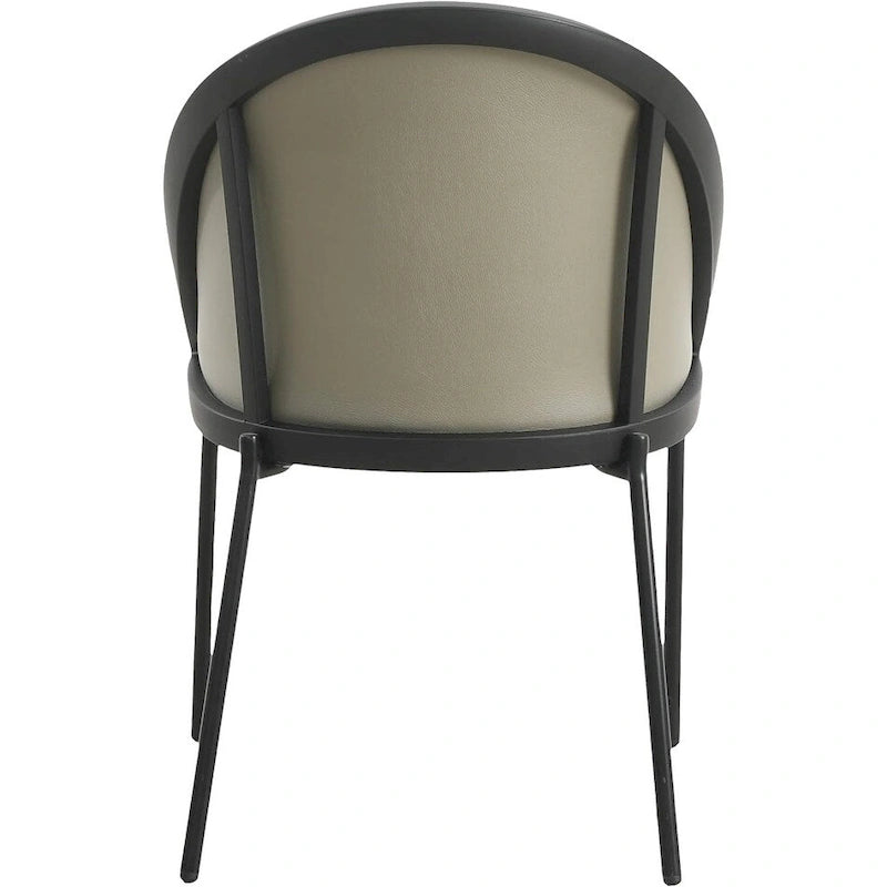 Urbane Upholstered Faux Leather Dining Chair with Powder Coated Steel Legs by LeisureMod