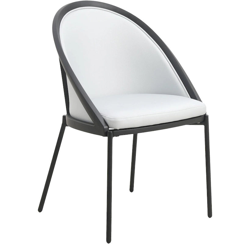 Urbane Upholstered Faux Leather Dining Chair with Powder Coated Steel Legs by LeisureMod